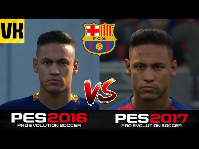 PES 2017 VS REAL LIFE VS PES 2016 BARCELONA PLAYER FACES COMPARISON!
