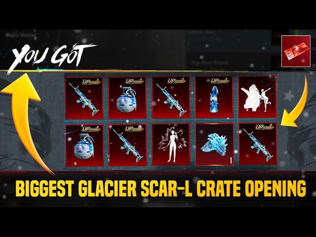  New Glacier Scar-L Biggest Crate Opening | Got Glacier Scar-L & Free Mythic Glows | Free Giveaway