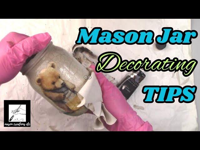 Mason Jar Painting Ideas – VINTAGE Paint Effect (How to paint Glass)