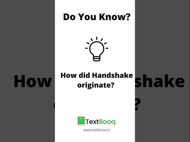 Origin of Handshake #shorts #shortvideo