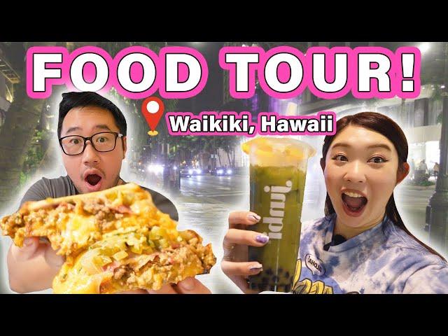 FOOD TOUR with Locals in Waikiki! || [Oahu, Hawaii]  Food Crawl!