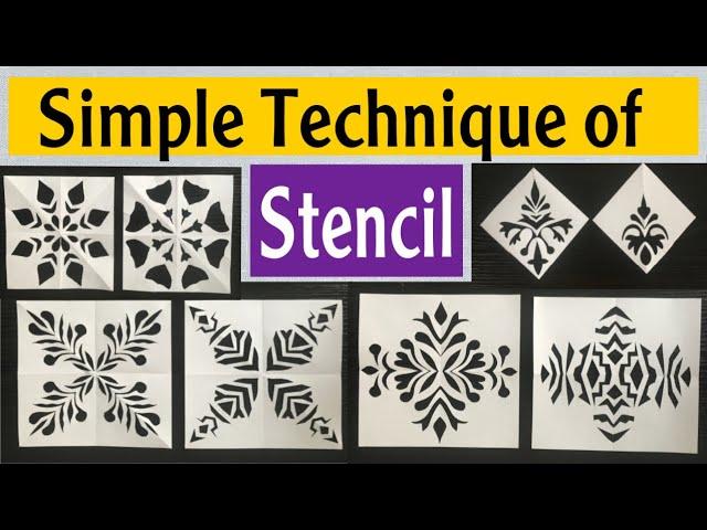 Stencil design || Stencil art || Stencil making technique || Own designed Stencil || Stencil Cutting