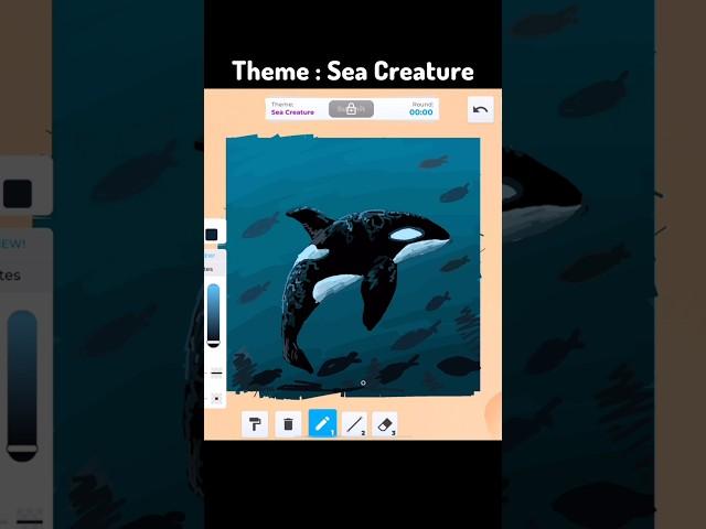 Theme : Sea Creature #roblox #art #drawing #painting #games #shorts