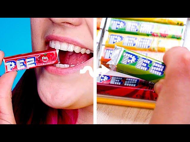 CANDY IN CLASS ! 9 Ways To Sneak Food Into Class and DIY School Pranks By Crafty Panda