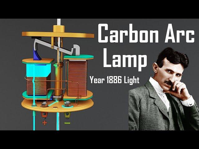 Carbon Arc Lamp designed by Nikola tesla | Carbon Arc Lamp working | carbon arc lamp animation