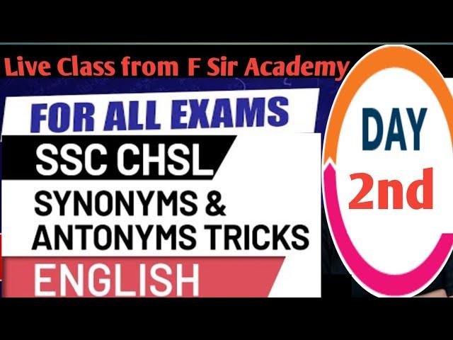 Synonyms and Antonyms | ADRE2.0 | SSCGD Reasoning | by @FSirAcademy