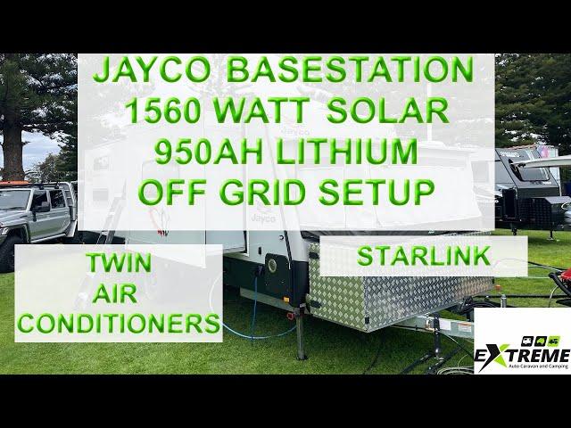 Jayco Basestation 1560watt Solar,950ah lithium MONSTER off grid setup Starlink dual Air Conditioners