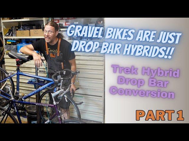 Flat bar gravel bike gets TRANSFORMED into a drop bar hybrid! TREK Gravel Bike Conversion - Part 1