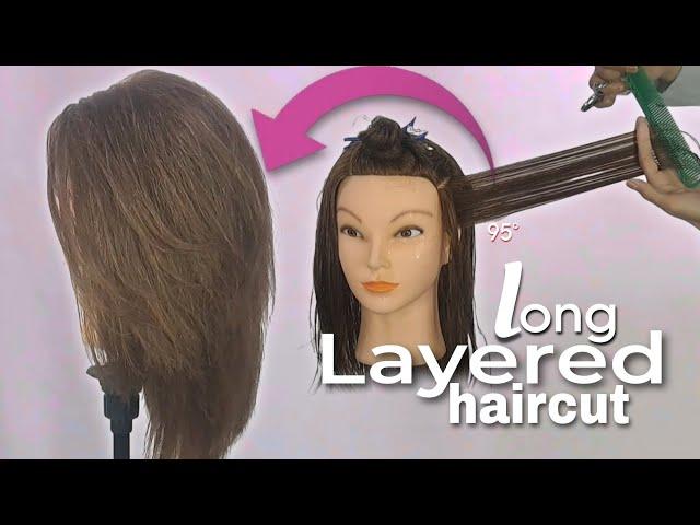 LONG LAYERED HAIRCUT tutorial|cara potong rambut layer