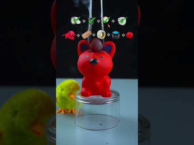 Red hot balls vs aluminium foil + glass + mirror + silver tape + dog toy  what will happen next ?