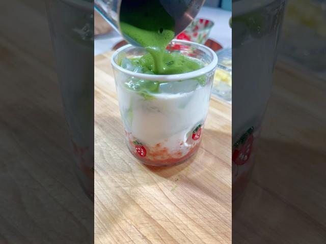 Craving ￼ #strawberry #matcha #ice #asmr #cafe #fresh #honey #refreshing #bentonoods