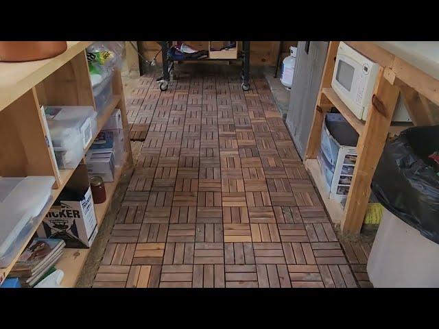 Review on Interlocking Deck Tiles in a 12 x 12 inch Snap Together Wood Flooring | Outdoor Kitchen