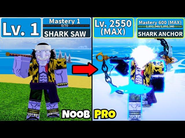 Beating Blox Fruits as Arlong - Shark Saw to Shark Anchor! Lvl 0 to Max Lvl Full Shark v4 Awakening!