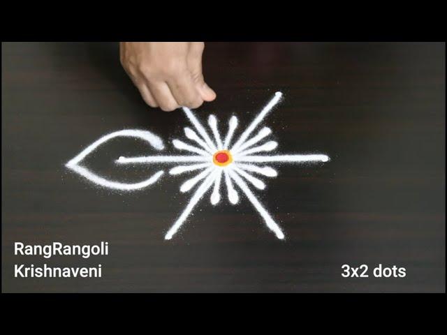 Easy Muggulu3x2 dots Daily Rangoli DesignsSmall KolamRangRangoli Krishnaveni