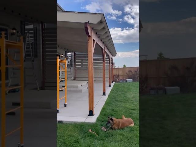 Custom Cedar Pergola Patio Cover complete in Denver! #patiocover #pergola #backyard #patiostyle