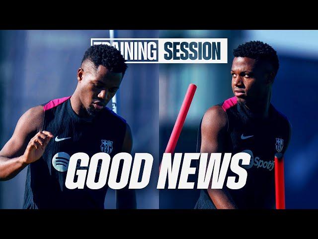 ANSU FATI is BACK with the GROUP! | FC Barcelona training 