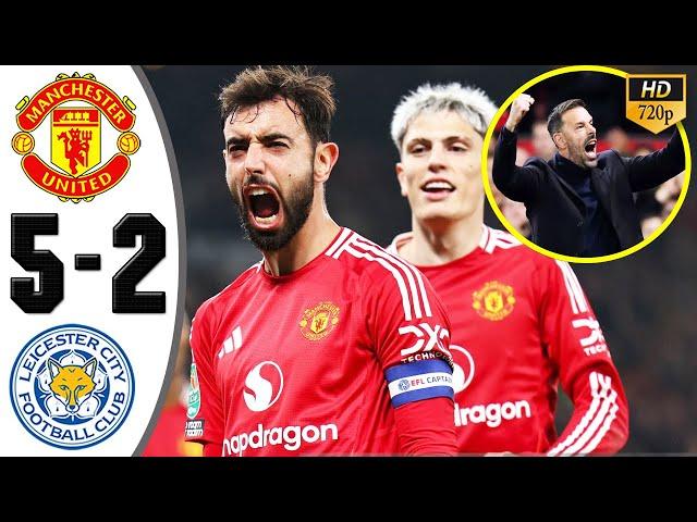 Manchester United vs Leicester City 5-2 Highlights & All Goals | EFL Cup 2024 HD