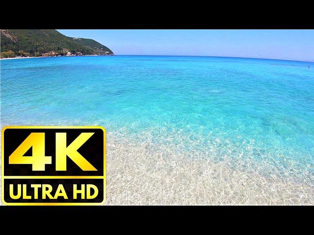 Agios Ioannis beach sea waves in 4K - 5 Hours Sea Waves for Relaxation Meditation Sleep Greece 