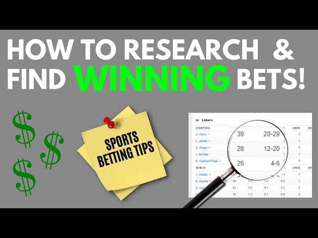 How to Research & Find Winning Bets! —  Sports Betting 101: Episode 3