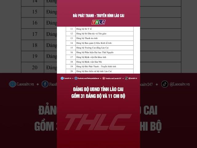 Đảng bộ UBND tỉnh Lào Cai gồm 31 đảng bộ và 11 chi bộ | THLC
