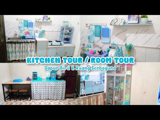 KITCHEN TOUR 2023 | ROOM TOUR DAPUR BIRU & RUANG SERBAGUNA | DAPUR MINIMALIS | DAPUR BIRU SEDERHANA