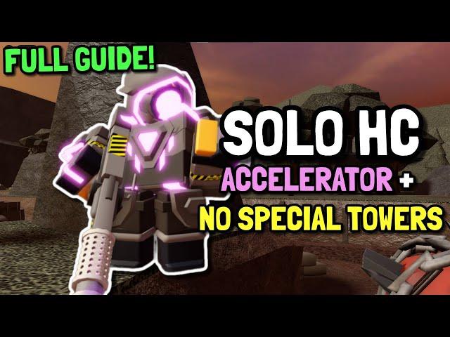 EASY SOLO HARDCORE TRIUMPH WITH BUFFED ACCELERATOR + NO SPECIAL TOWERS | Roblox TDS