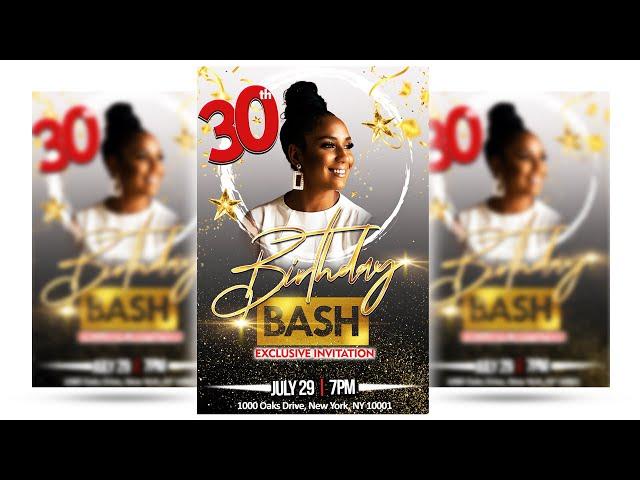 Birthday Flyer Design in Photoshop 2023 | FREE PSD TEMPLATE DOWNLOAD 