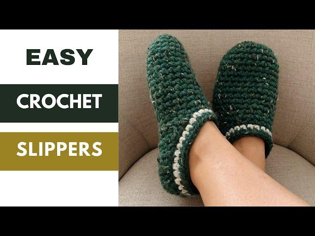 House Slippers Crochet Tutorial - How to Make an Easy Crochet Slippers