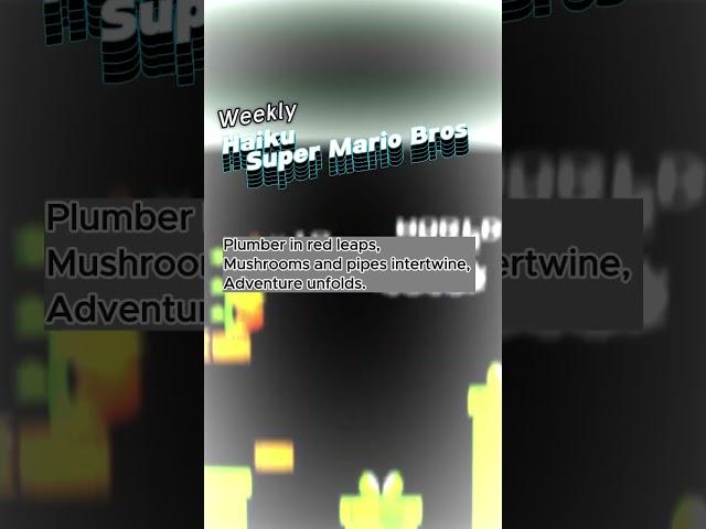 Game Haiku of the week: Super Mario Bros