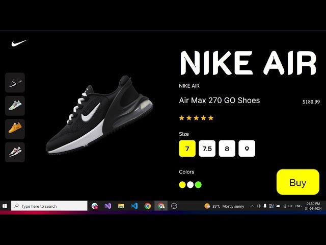 NIKE Shoes Landing Page HTML & CSS 