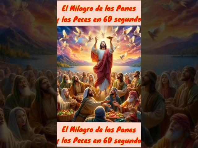 El Milagro de los Panes y los Peces en 60 segundos #biblia #jesus #elmilagro #santabiblia #shorts