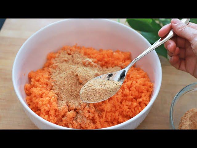 Pour the breadcrumbs into the carrots, so good you'll make it every day! # 921