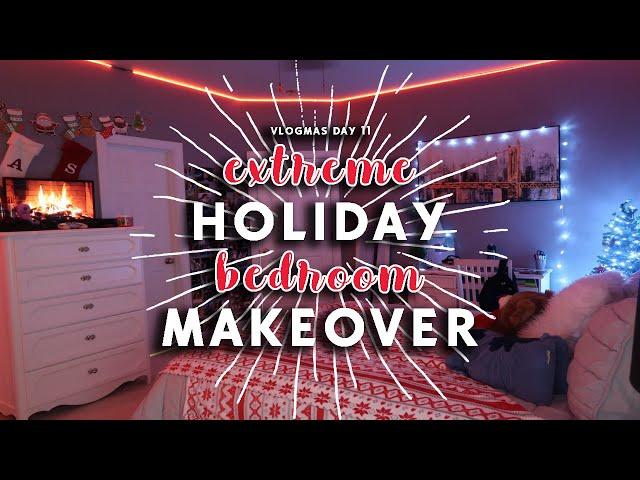 My EXTREME Holiday Bedroom MAKEOVER! | Vlogmas Day 11 | aliyah simone