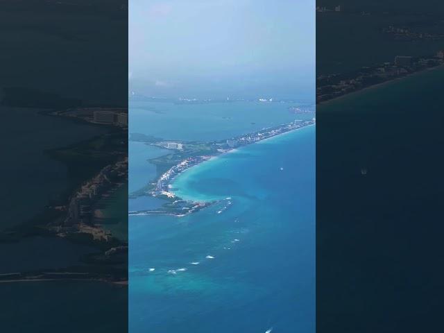 Cancun Aerial view | view from airplane #cancun #mexico #caribbeansea #travel #ocean #airplaneview