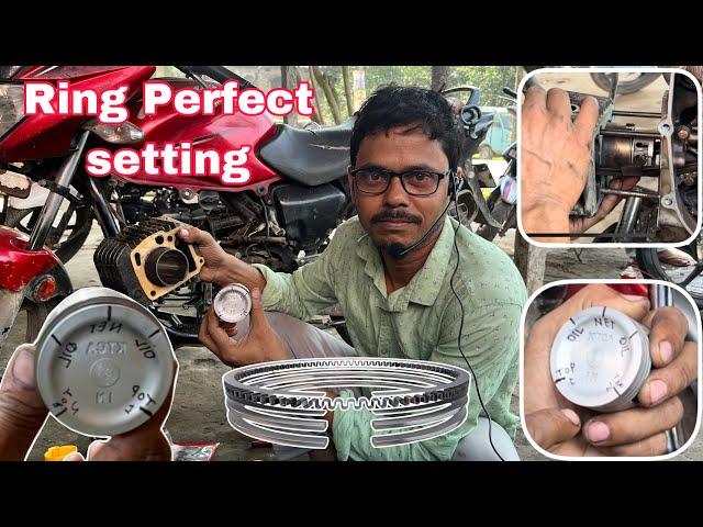 Bike ki pistone ring ki 5 guru kaha kaha rakhe dekhiye/piston ring setting/ring and piston set