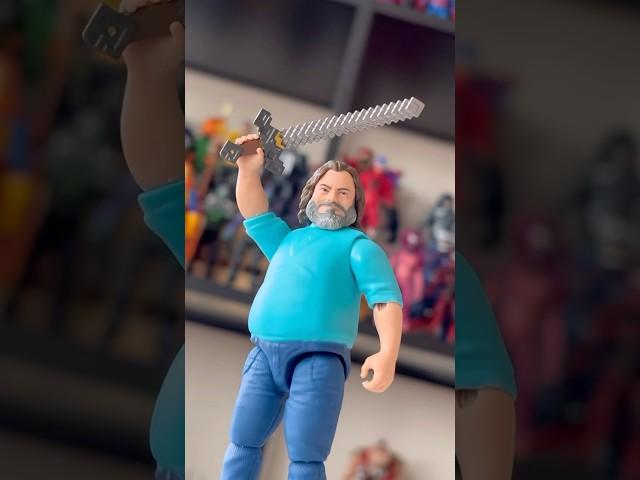 I am Steve! New Minecraft movie figure #minecraft #actionfigures #steve #jackblack #unboxing #toys