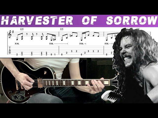 METALLICA - HARVESTER OF SORROW (Guitar cover with TAB | Lesson)