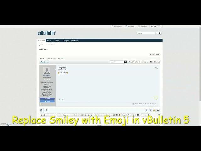 vBulletin 5 Plugin: Replace Smiley with Emoji in vBulletin 5