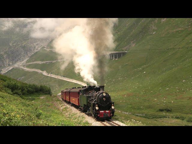 Furka Steam Railway | Spectacular Swiss rack railway (4K)