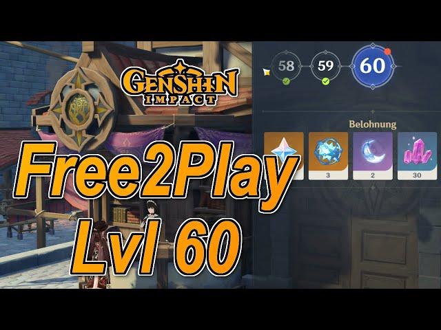 Genshin Impact - Free2Play Spieler erreicht Abenteuerstufe 60 (MAX), Account Übersicht