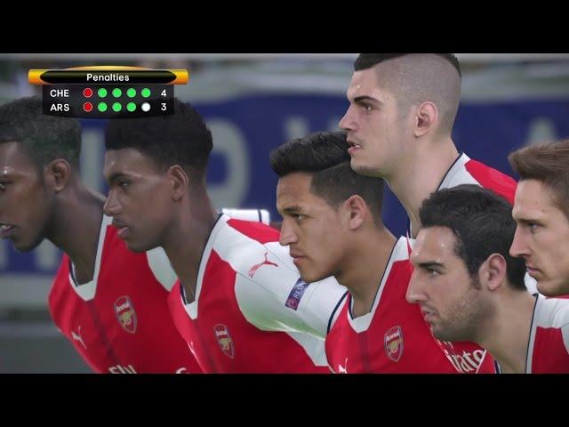 PES 2017 PENALTY SHOOTOUT CHELSEA VS ARSENAL(GAMEPLAY UEFA CUP )بيس 17