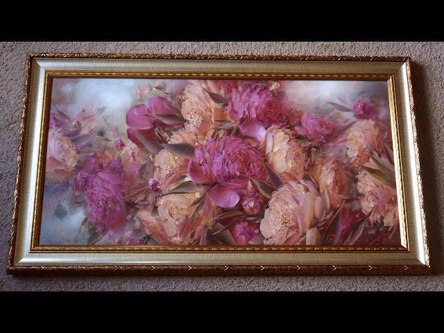 Пионы для Аллы. Process of creating oil painting from Oleg Buiko. Пионы для Аллы