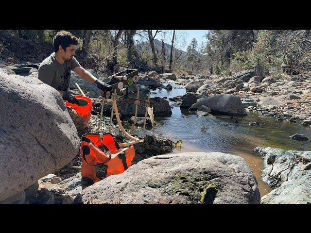 Prospecting for GOLD in Arizona with a BACKPACK HIGHBANKER