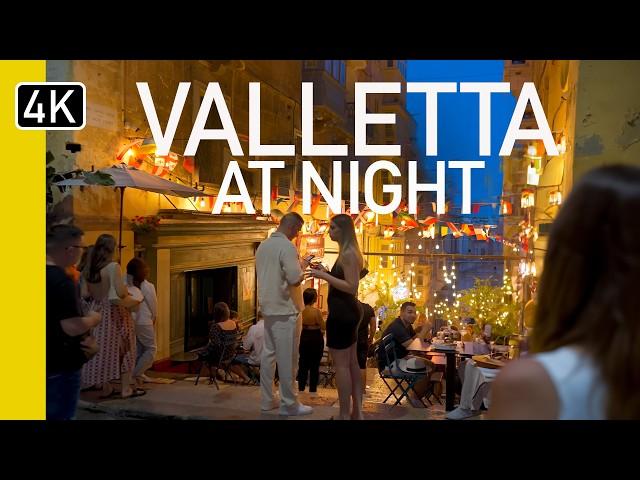 Valletta at Night in 2024 | A Malta Tour in 4K