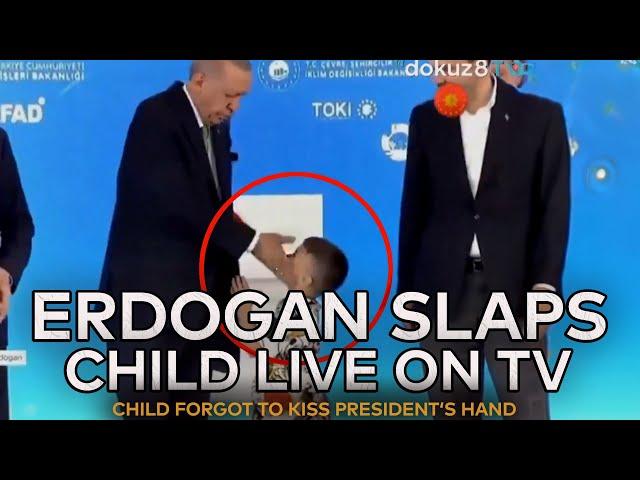 NEWS: Turkey's President Erdogan slaps child on live television, because the kid didn't kiss him!