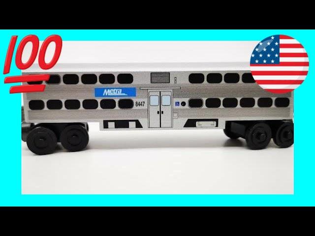 Unpack Whittle Shortline Railroad METRA PASSENGER CAB CAR wooden toy train  (05473)