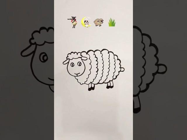 How To Draw Easy sheep  ️#shorts #shortvideo #song