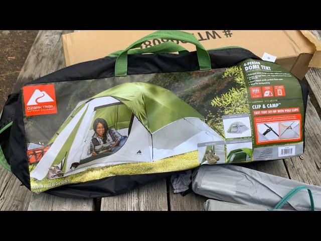 Walmart’s Ozark Trail 4-Person 8' x 8.5'x 50" Clip & Camp Dome Tent - $39.97. So easy to set up!