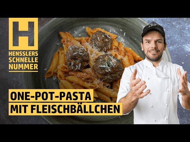 Schnelles One-Pot-Pasta mit Fleischbällchen aus dem Philips Airfryer Dual Basket vom Henssler