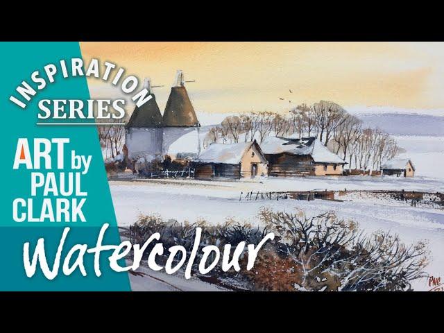 How to Paint a Winter Landscape in Watercolour - inspired by Rowland Hilder